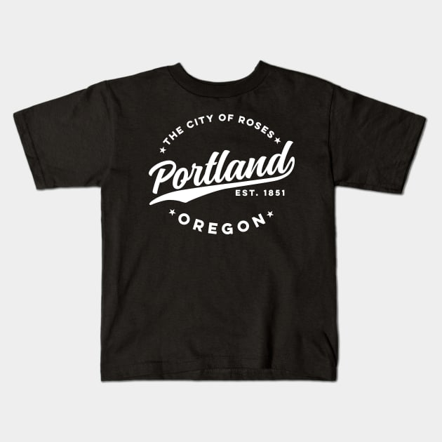 Vintage Portland Oregon City of Roses Retro USA Kids T-Shirt by DetourShirts